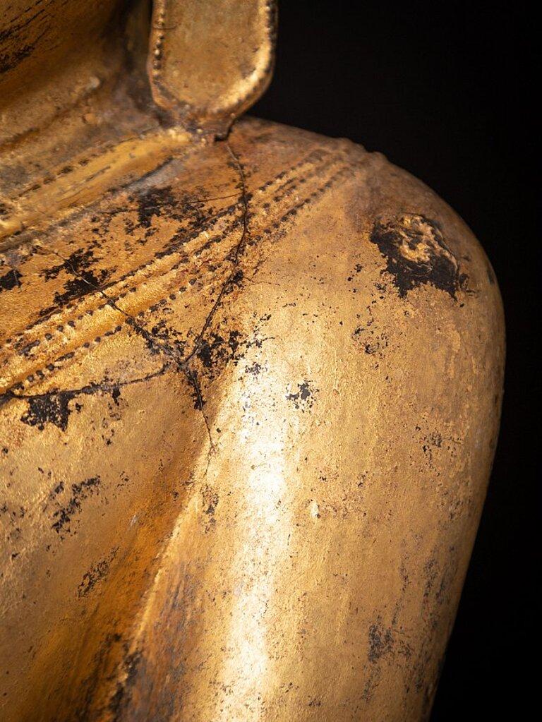 Statue de Bouddha en laque birmane ancienne de Birmanie en vente 14