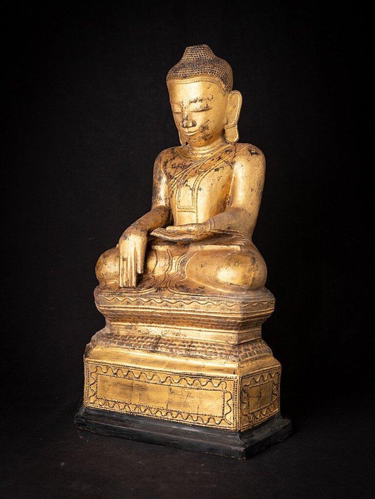 19th Century Antique Burmese Lacquerware Buddha Statue from Burma For Sale