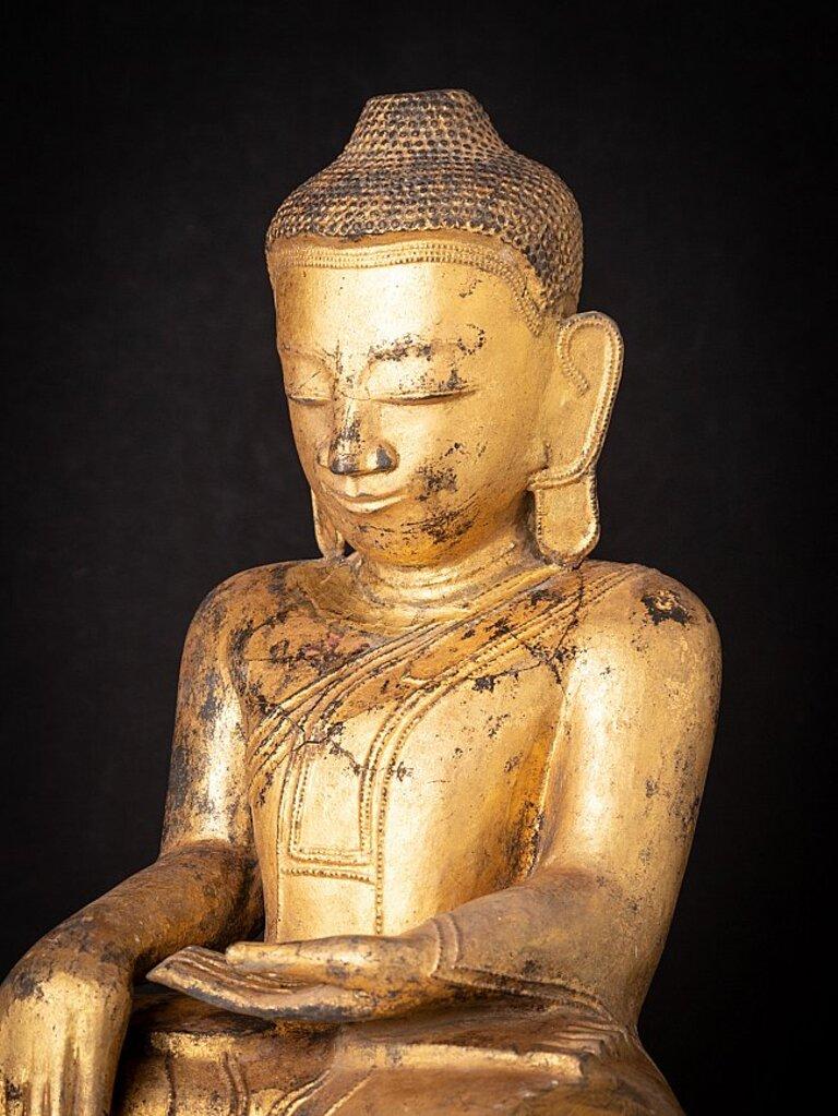 Antique Burmese Lacquerware Buddha Statue from Burma For Sale 1