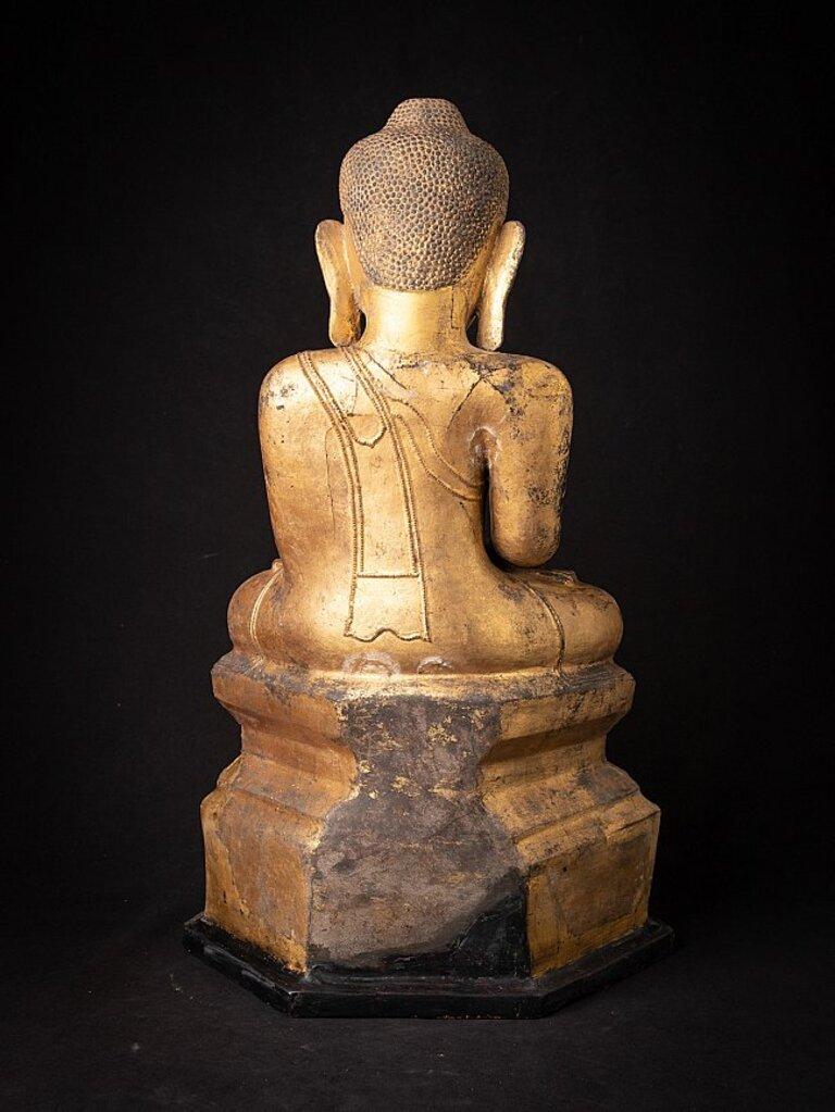 Antique Burmese Lacquerware Buddha Statue from Burma For Sale 4