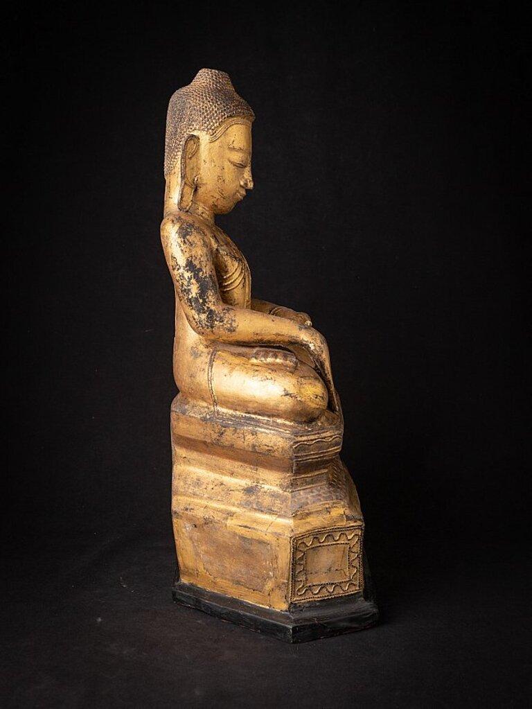 Antique Burmese Lacquerware Buddha Statue from Burma For Sale 5