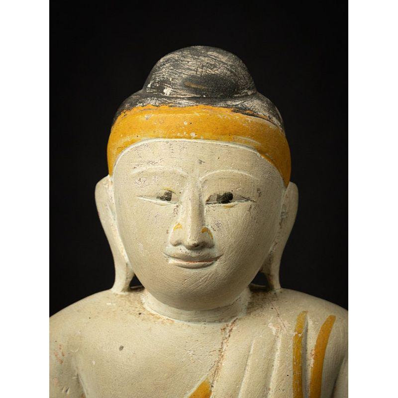 Antique Burmese Limestone Buddha Statue from Burma For Sale 5