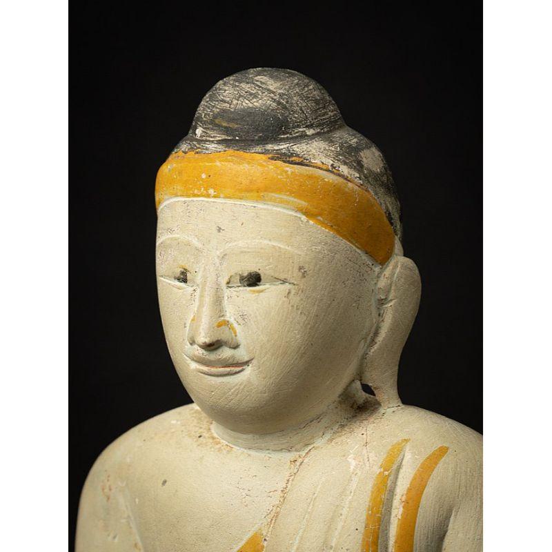 Antique Burmese Limestone Buddha Statue from Burma For Sale 7