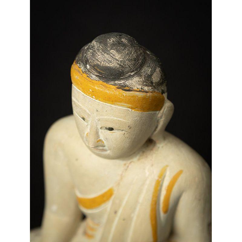 Antique Burmese Limestone Buddha Statue from Burma For Sale 9