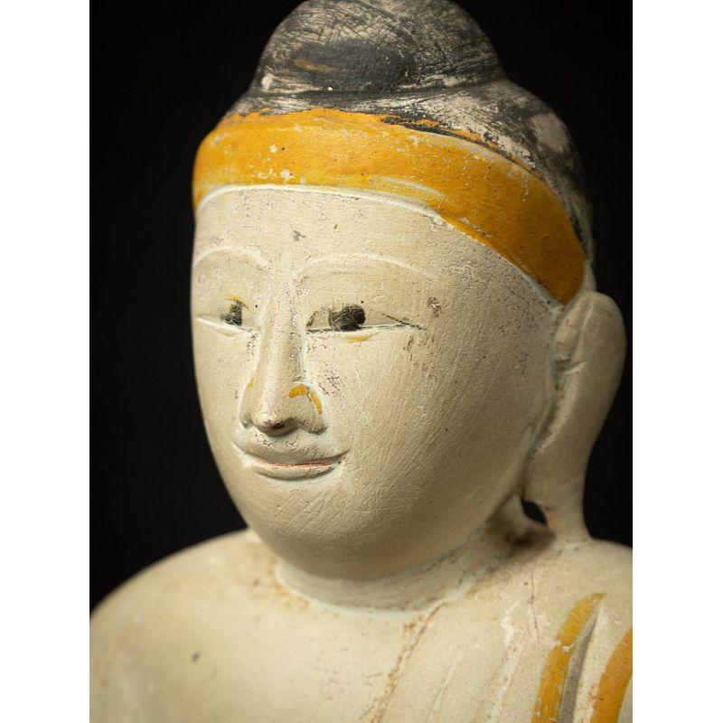 Antique Burmese Limestone Buddha Statue from Burma For Sale 10