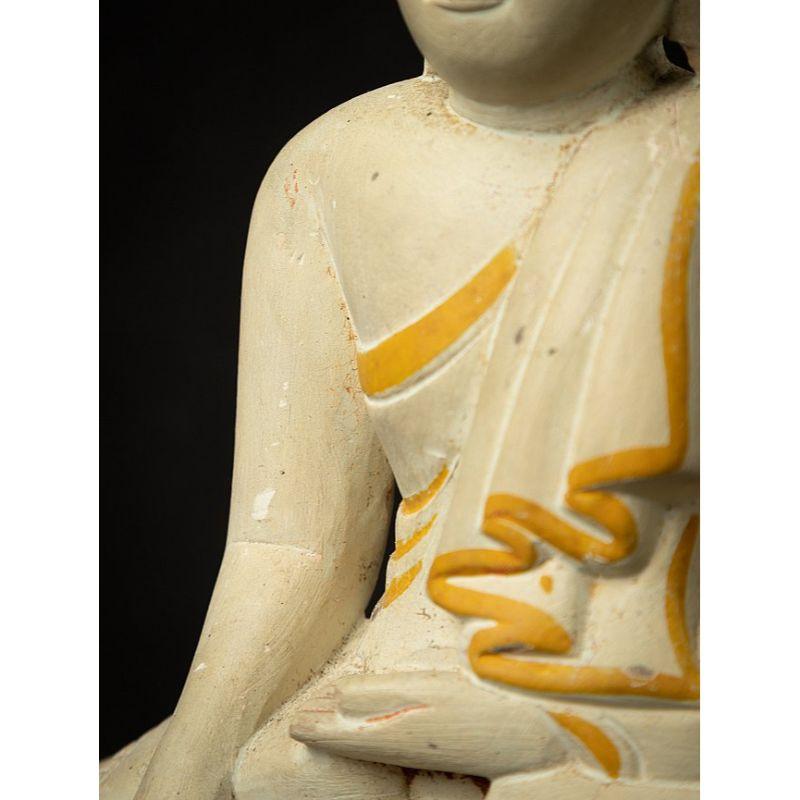 Antique Burmese Limestone Buddha Statue from Burma For Sale 11