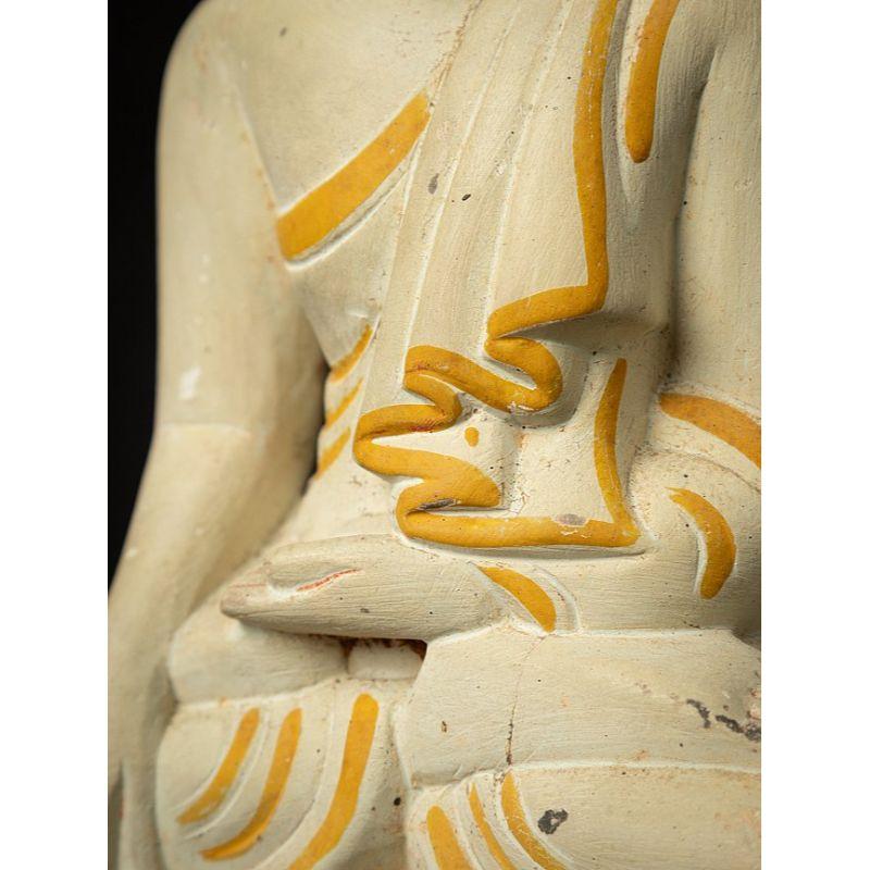 Antique Burmese Limestone Buddha Statue from Burma For Sale 13
