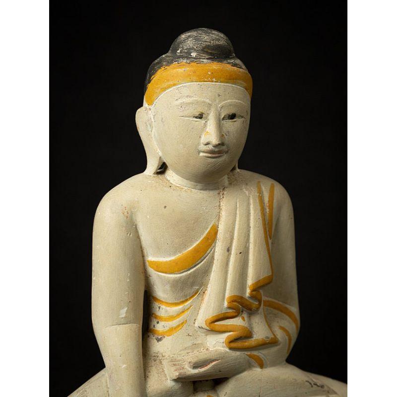 Antique Burmese Limestone Buddha Statue from Burma For Sale 2
