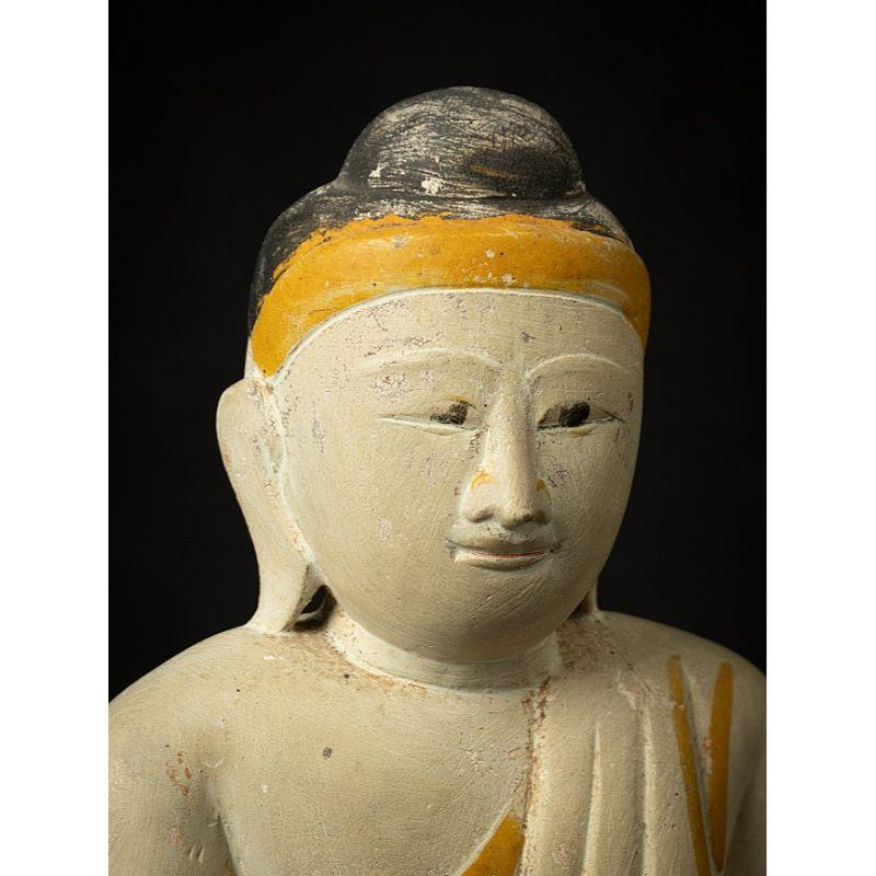 Antique Burmese Limestone Buddha Statue from Burma For Sale 3