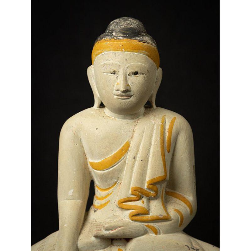 Antique Burmese Limestone Buddha Statue from Burma For Sale 4