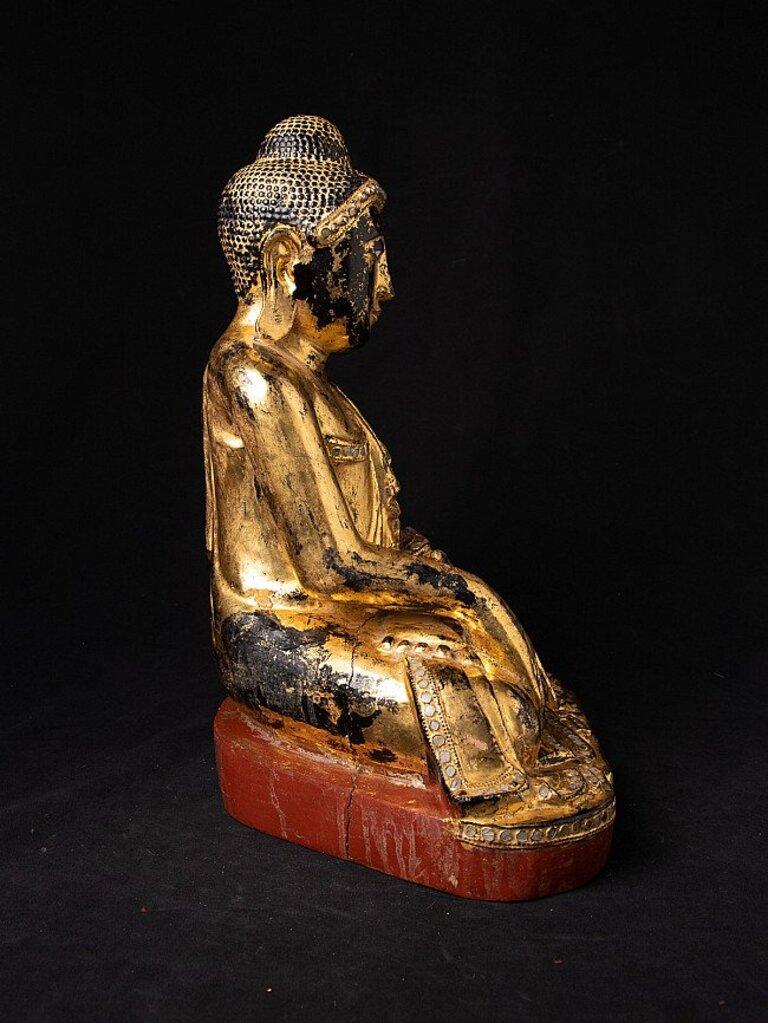 Wood Antique Burmese Mandalay Buddha from Burma For Sale