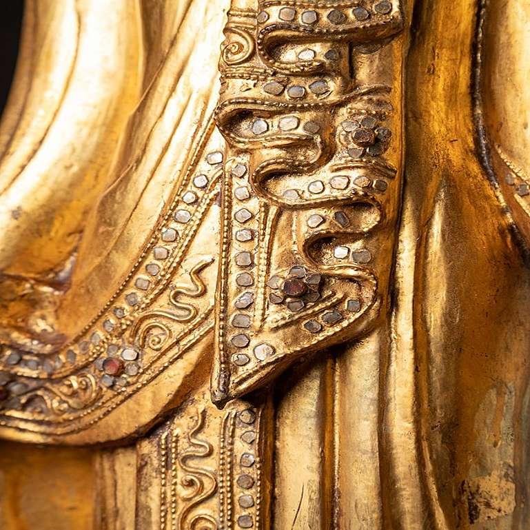Antike burmesische Mandalay-Buddha-Statue aus Burma im Angebot 5