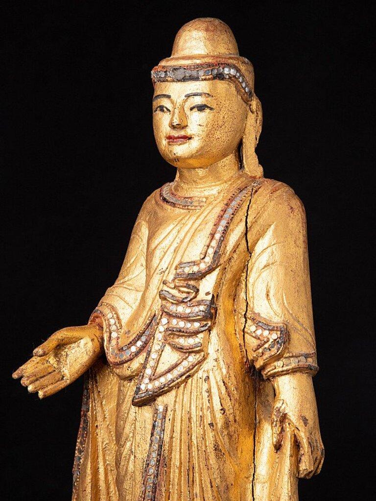 Antique Burmese Mandalay Buddha Statue from Burma For Sale 6