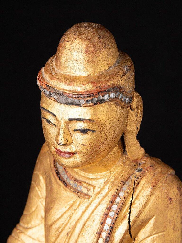 Antique Burmese Mandalay Buddha Statue from Burma For Sale 9