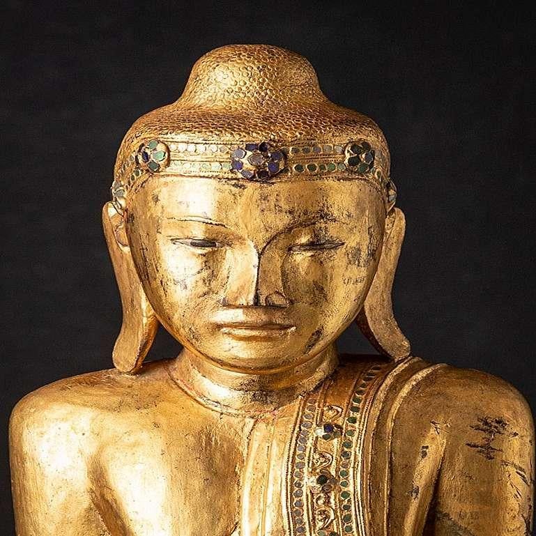 Antique Burmese Mandalay Buddha Statue from Burma In Good Condition For Sale In DEVENTER, NL