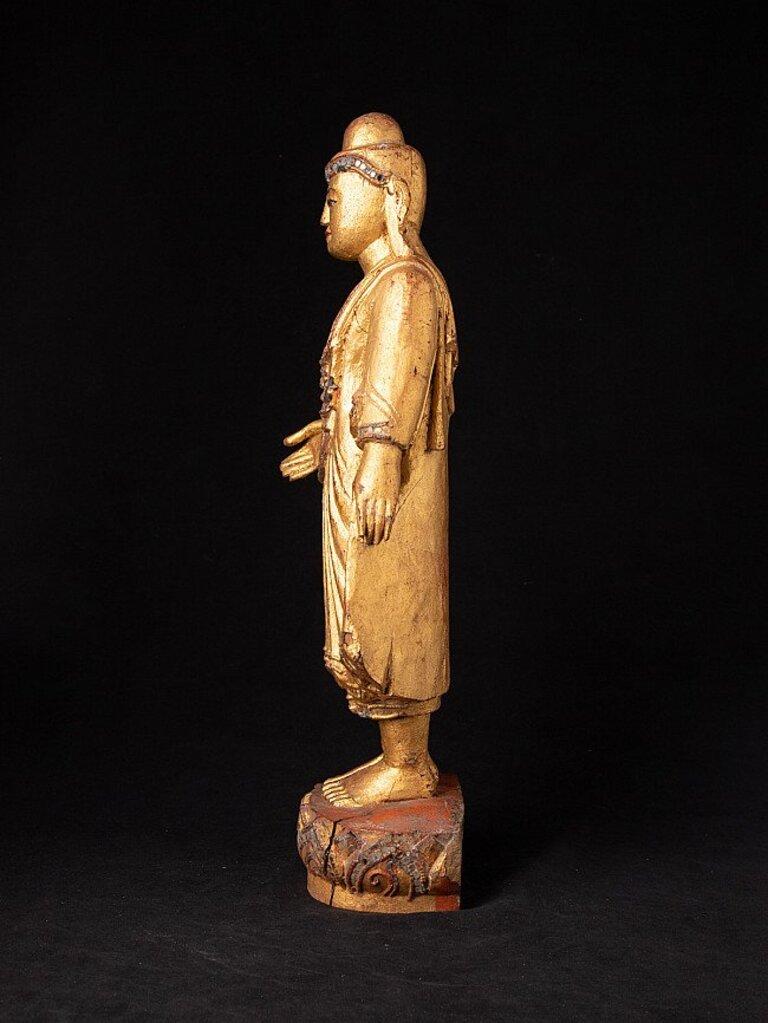Antique Burmese Mandalay Buddha Statue from Burma In Good Condition For Sale In DEVENTER, NL
