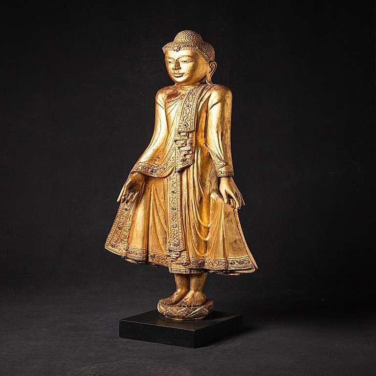 Antike burmesische Mandalay-Buddha-Statue aus Burma im Zustand „Gut“ im Angebot in DEVENTER, NL