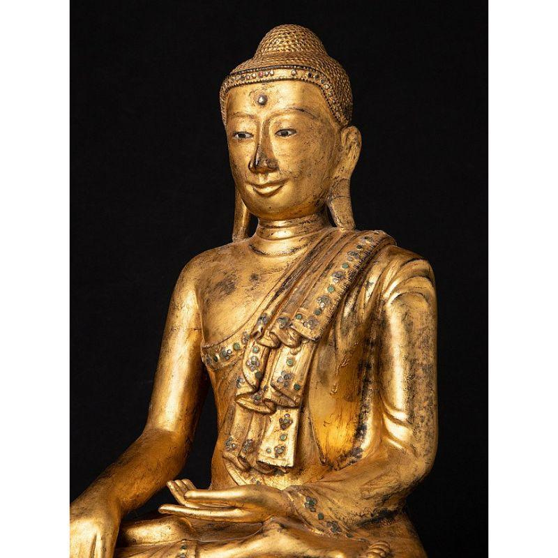 Lacquer Antique Burmese Mandalay Buddha Statue from Burma For Sale