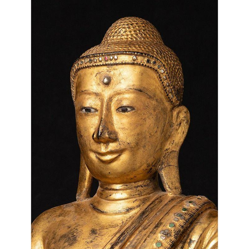Antique Burmese Mandalay Buddha Statue from Burma For Sale 1