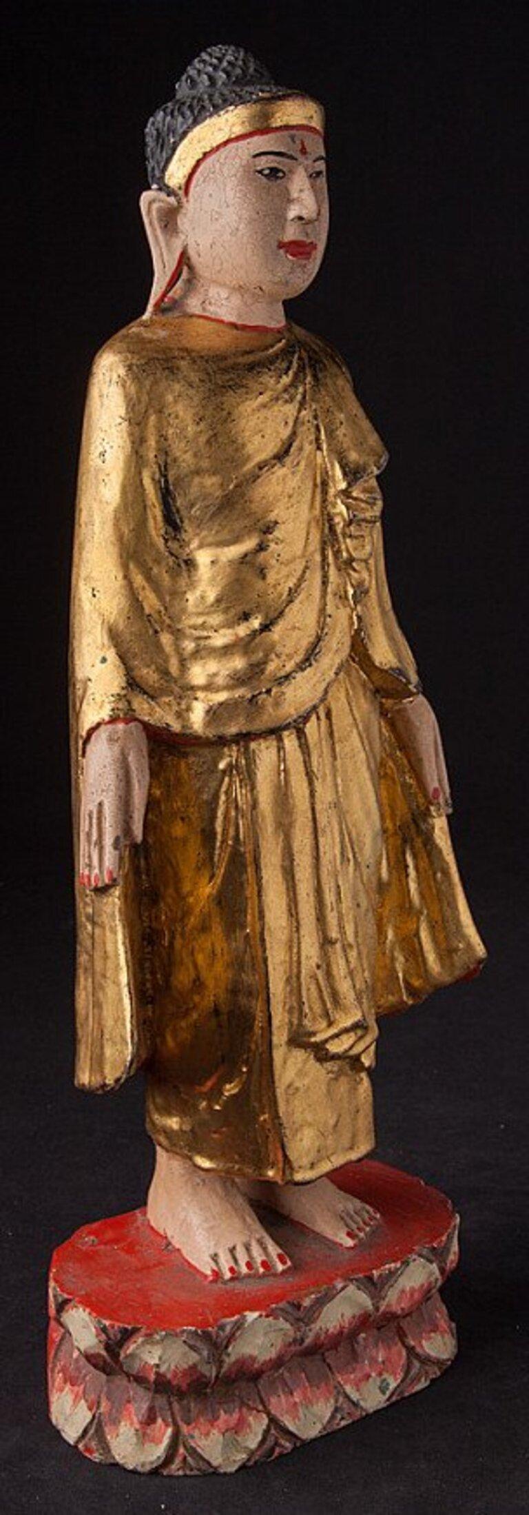 Bois Ancienne statue de Bouddha de Mandalay birman d'origine de Birmanie en vente