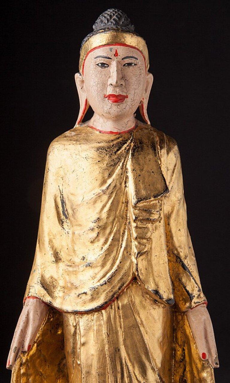 Antike burmesische Mandalay-Buddha-Statue aus burmesischen Original-Buddhas im Angebot 2