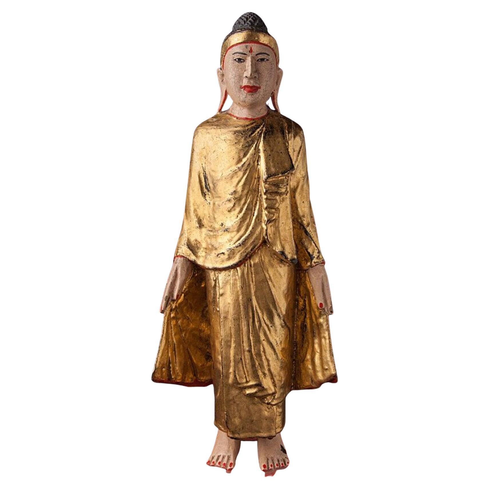 Antike burmesische Mandalay-Buddha-Statue aus burmesischen Original-Buddhas im Angebot