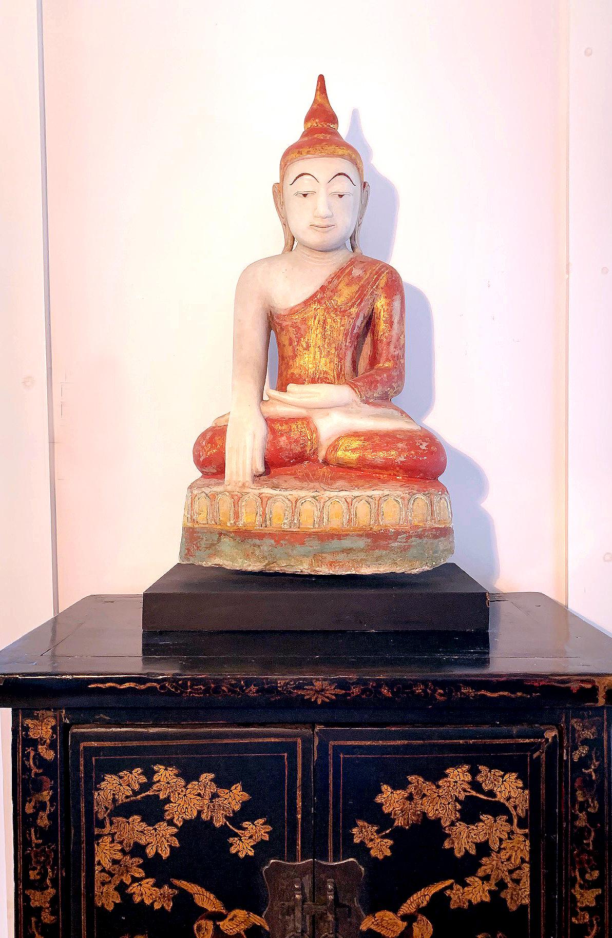Antique Burmese Marble Buddha Statue 4