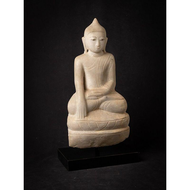 Antike burmesische Buddha-Statue aus burmesischem Marmor aus Burma im Angebot 5