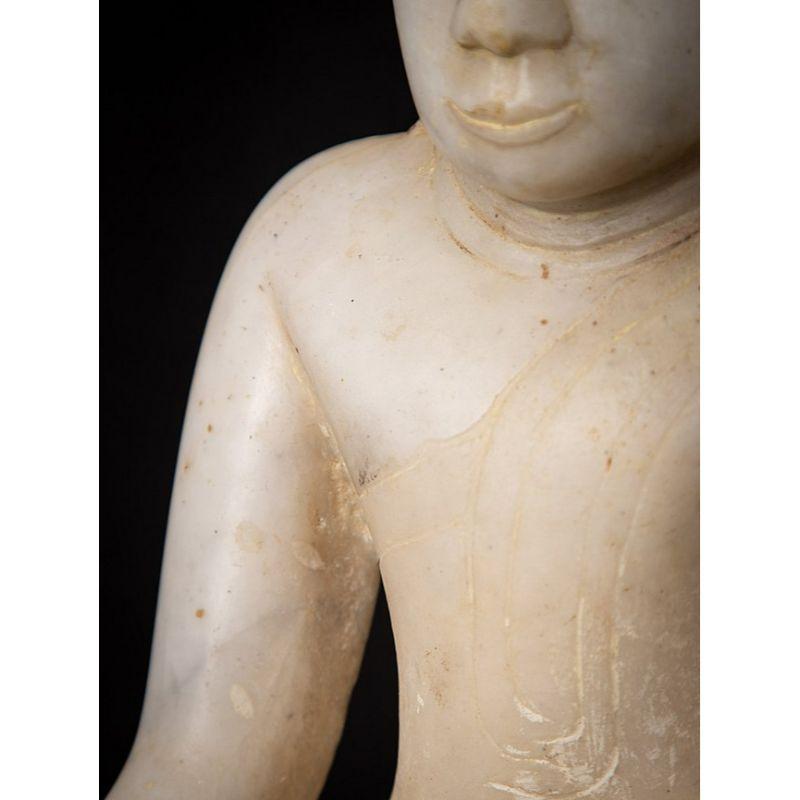 Antique Burmese Marble Buddha Statue from Burma For Sale 6