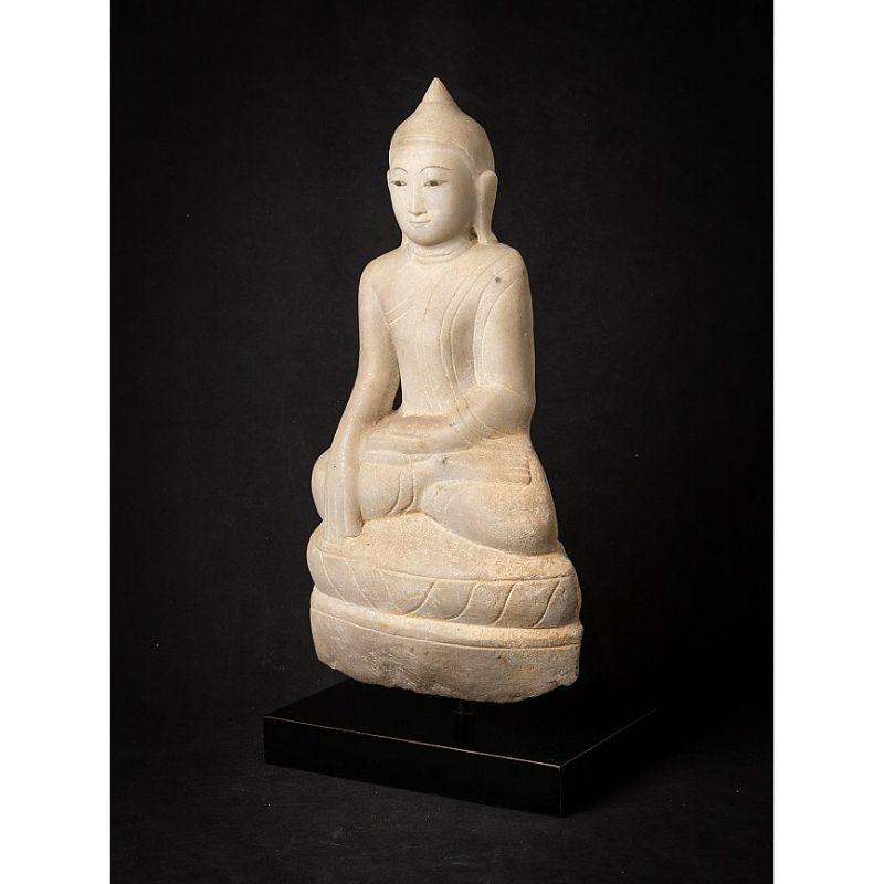 Antike burmesische Buddha-Statue aus burmesischem Marmor aus Burma im Zustand „Gut“ im Angebot in DEVENTER, NL