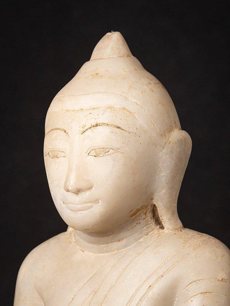 Antico Buddha Shan in marmo birmano proveniente dalla Birmania Buddha originale in vendita 6