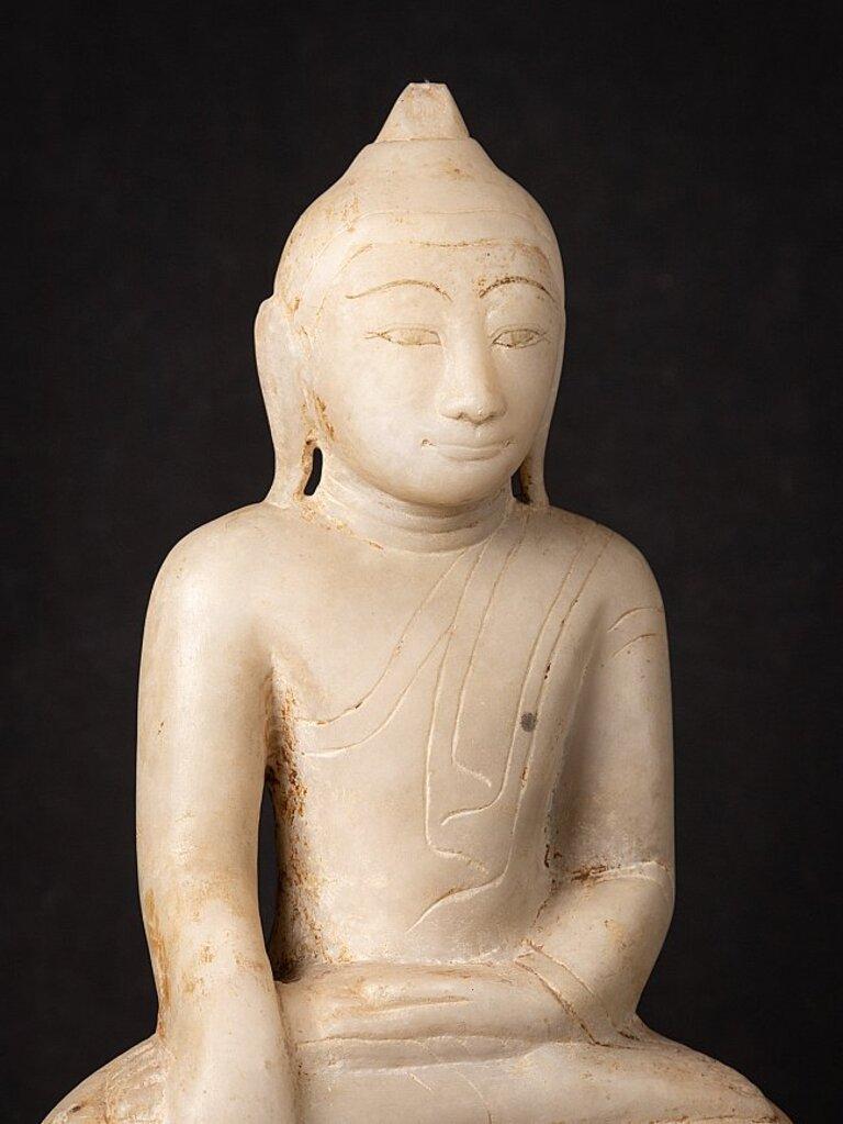 Antique Burmese Marble Shan Buddha from Burma Original Buddhas For Sale 3