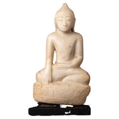Antiker burmesischer Shan-Buddha aus burmesischem Marmor aus Burma Original-Buddhas