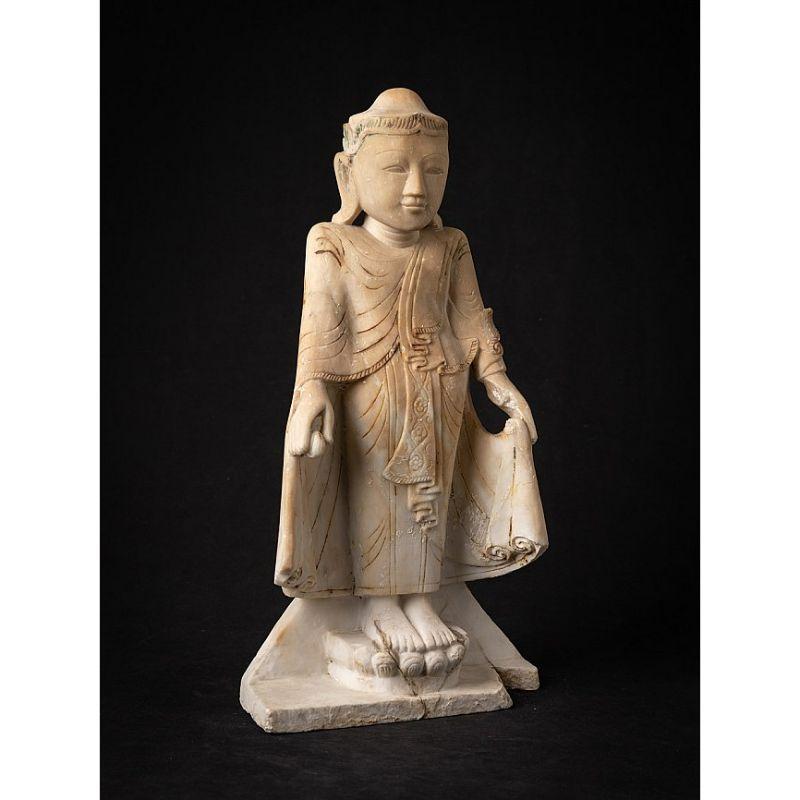 Antique Burmese Marble Shan Buddha Statue from Burma For Sale 6