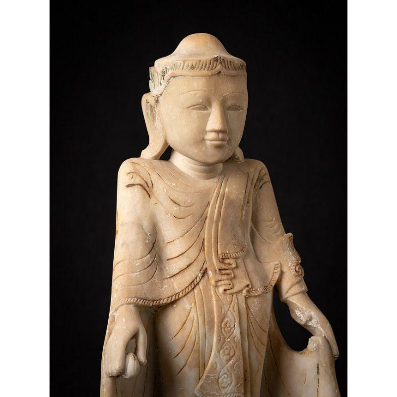 Antique Burmese Marble Shan Buddha Statue from Burma For Sale 7