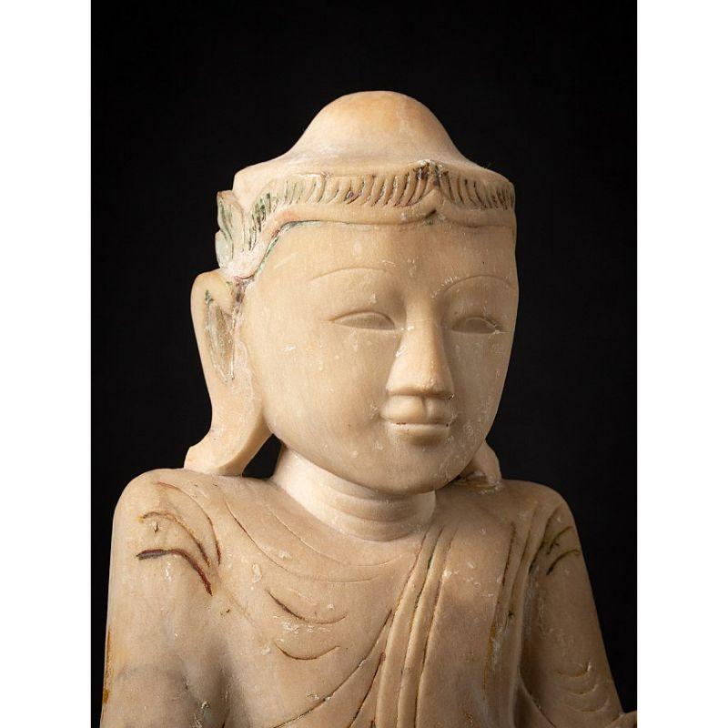Antique Burmese Marble Shan Buddha Statue from Burma For Sale 8