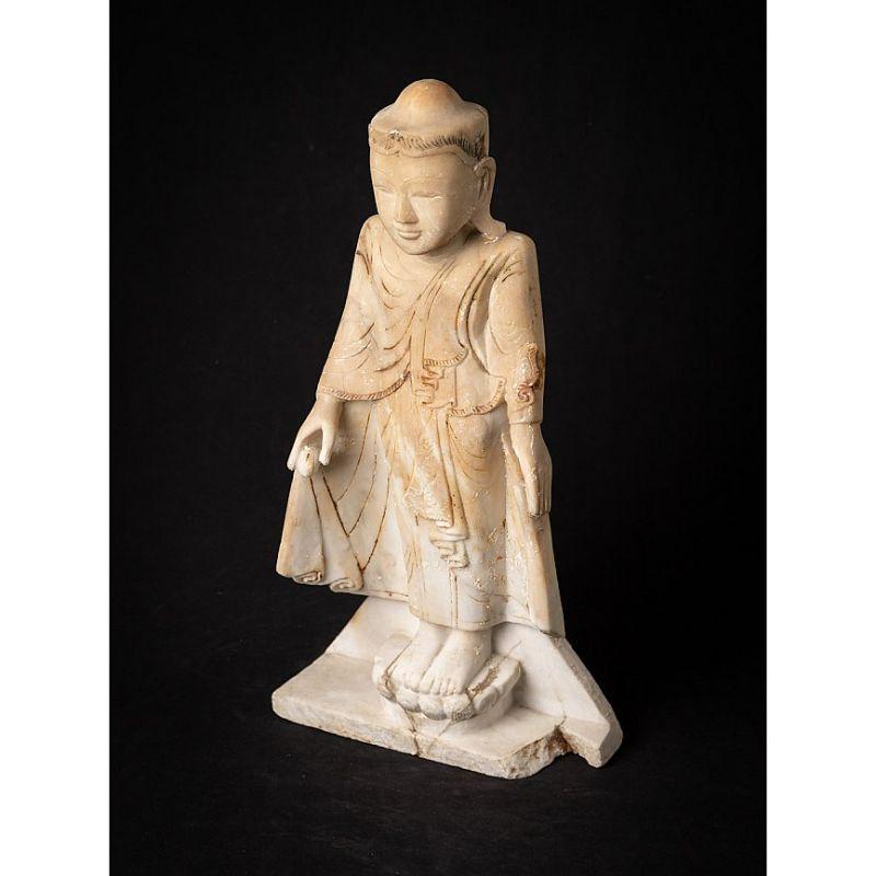 Antique Burmese Marble Shan Buddha Statue from Burma For Sale 9
