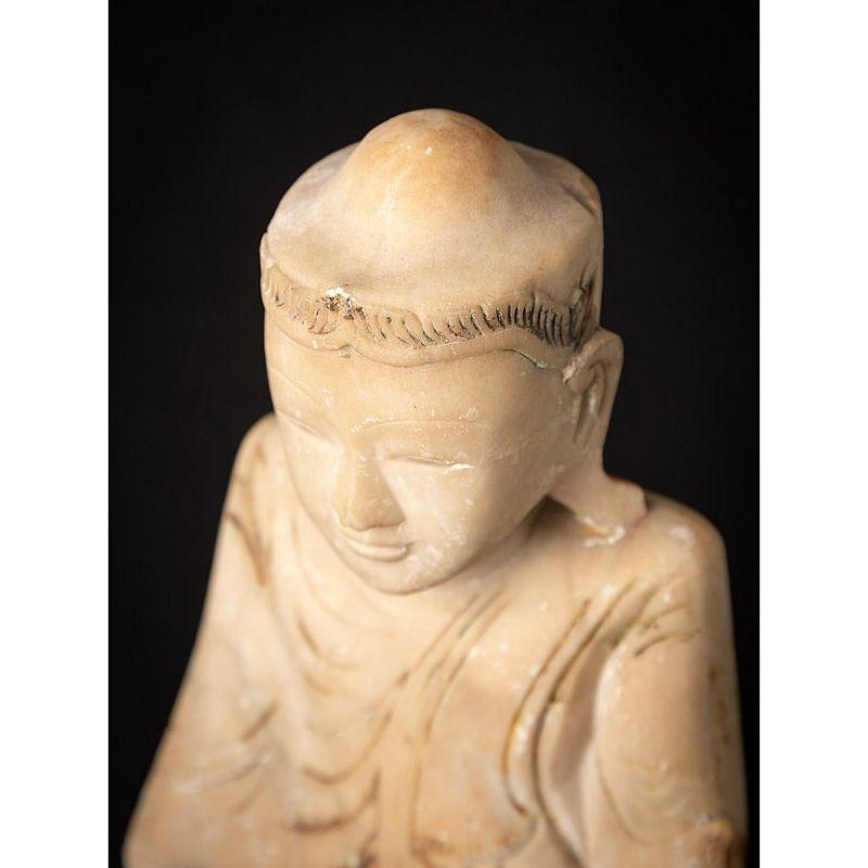 Antique Burmese Marble Shan Buddha Statue from Burma For Sale 10