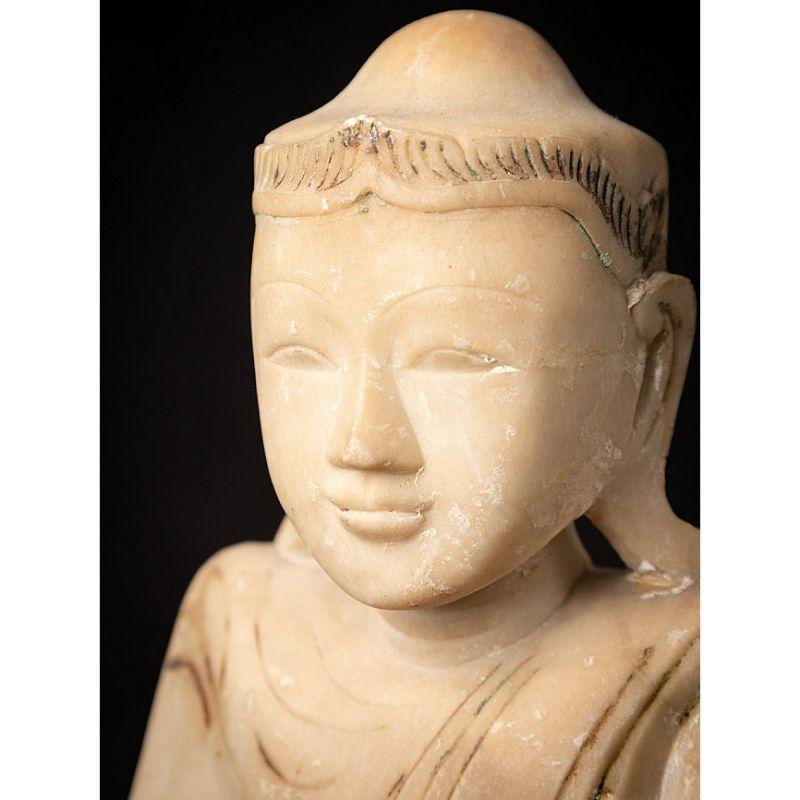Antique Burmese Marble Shan Buddha Statue from Burma For Sale 11