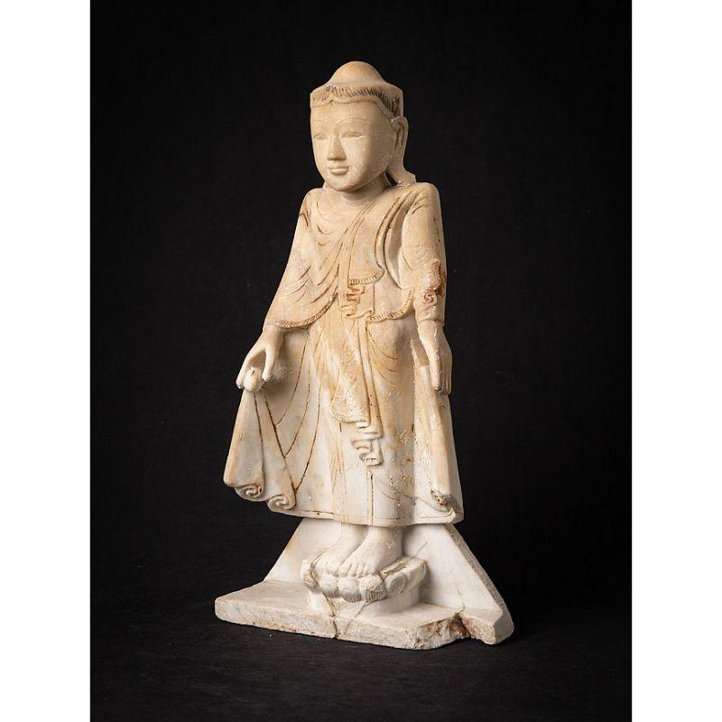 18th Century and Earlier Antique Burmese Marble Shan Buddha Statue from Burma For Sale