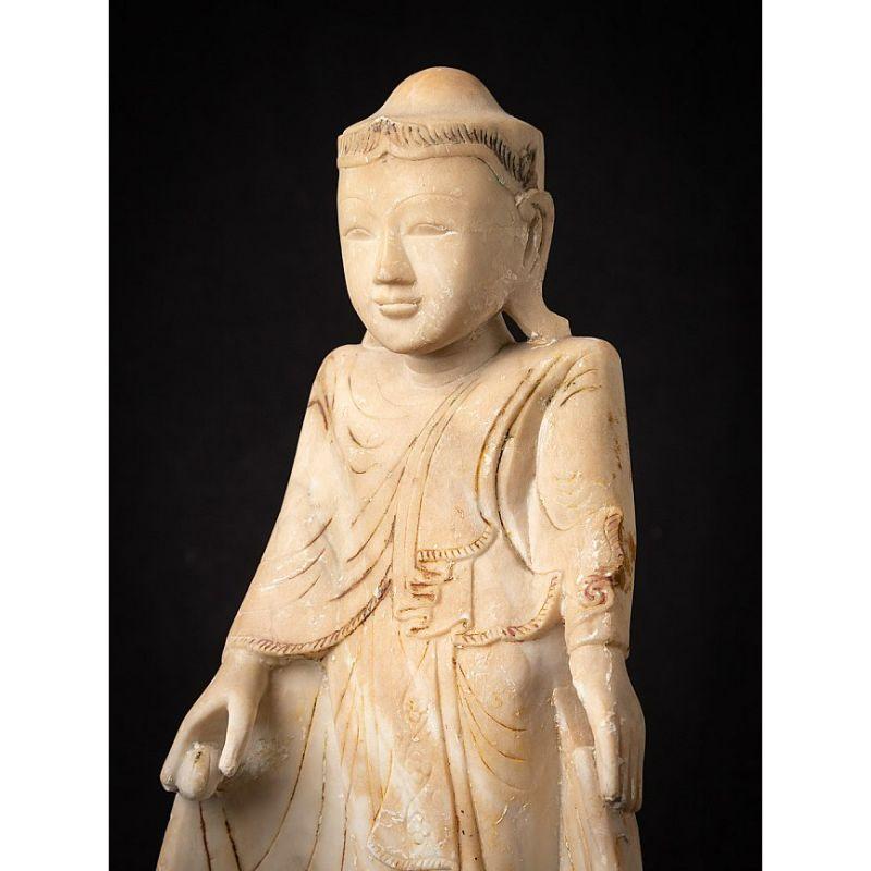 Antique Burmese Marble Shan Buddha Statue from Burma For Sale 1
