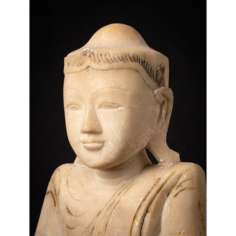 Antique Burmese Marble Shan Buddha Statue from Burma For Sale 2