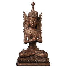 Antique Burmese Mon Style "Jambupati" Bronze Buddha