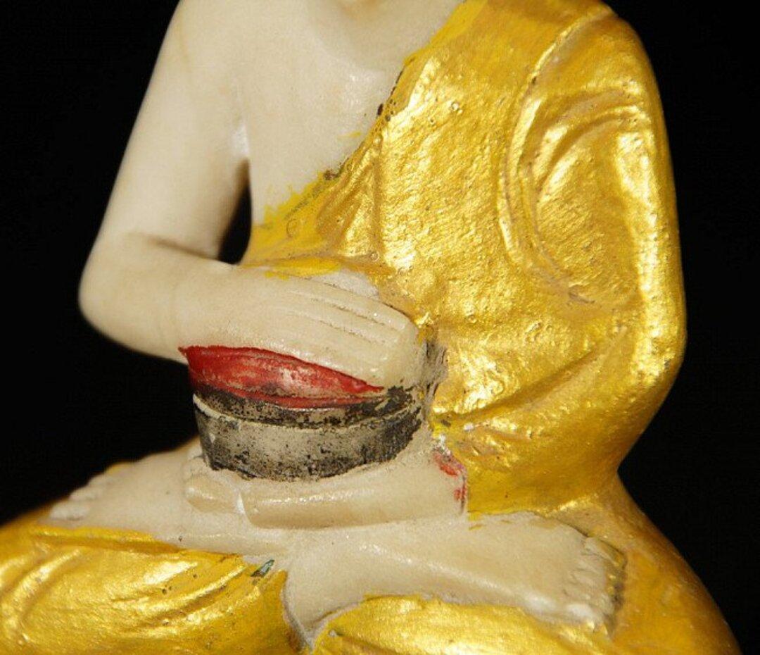 Antique Burmese monk statue from Burma For Sale 8