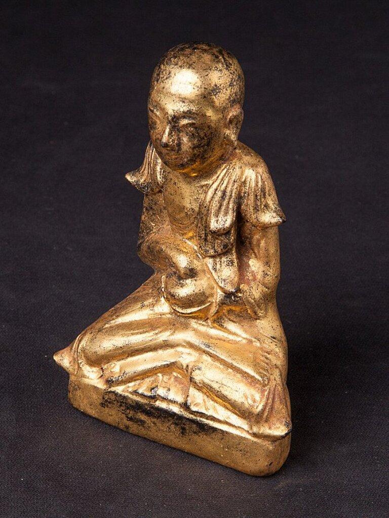 Antique Burmese Monk Statue from Burma For Sale 8
