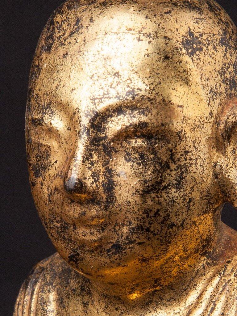 Antique Burmese Monk Statue from Burma For Sale 9