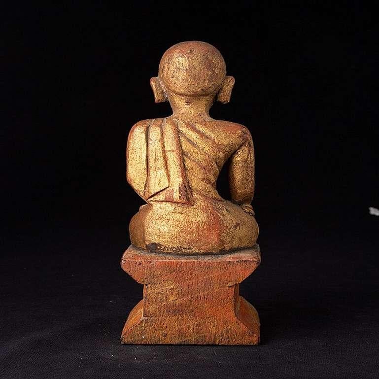 19th Century Antique Burmese monk statue from Burma For Sale
