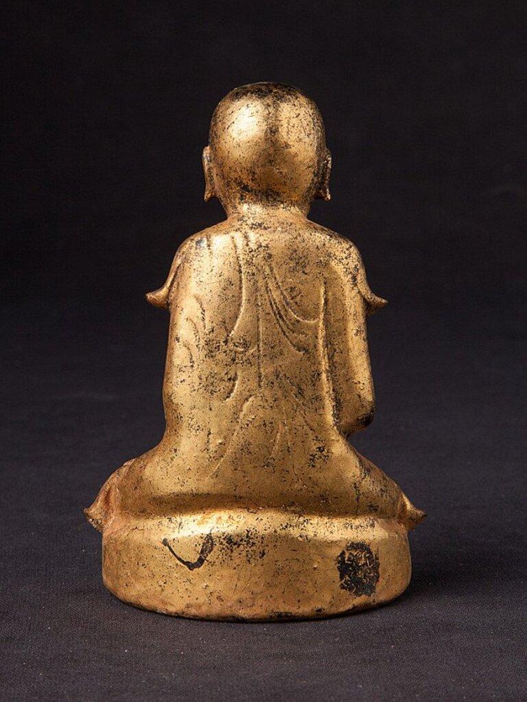19th Century Antique Burmese Monk Statue from Burma For Sale