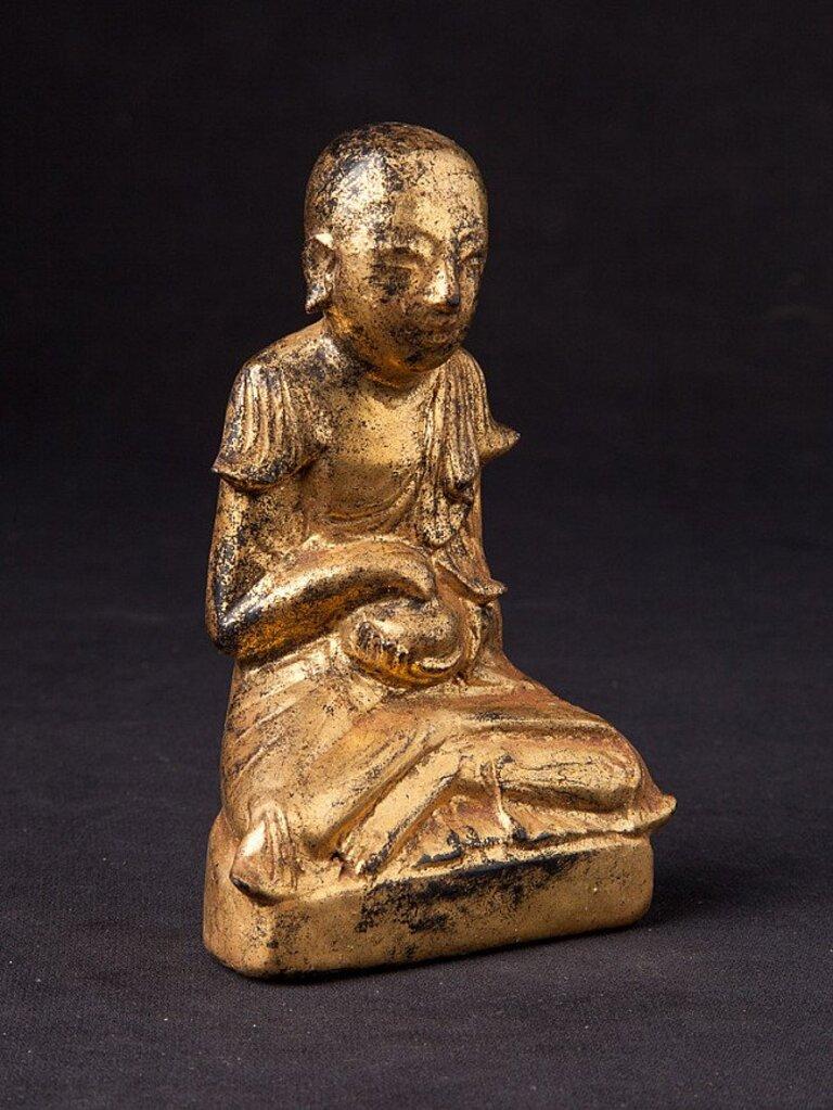 Antique Burmese Monk Statue from Burma For Sale 1