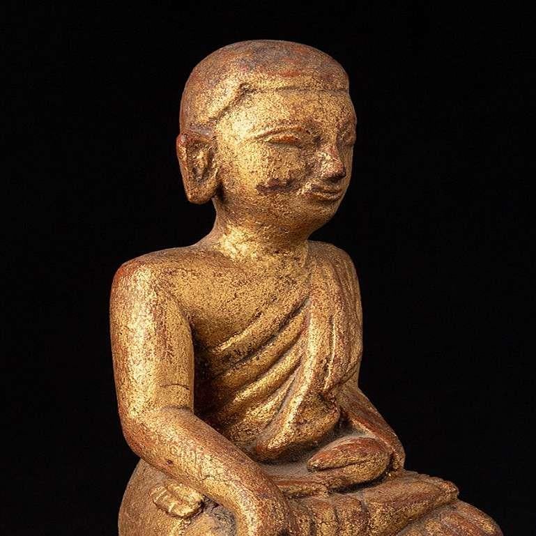 Antique Burmese monk statue from Burma For Sale 2